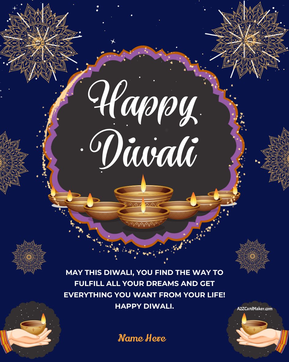 Add Your Name to Happy Diwali Wishes Image