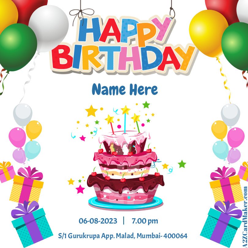 Come and Celebrate: Birthday Bash with Cake, Balloons, and Gifts