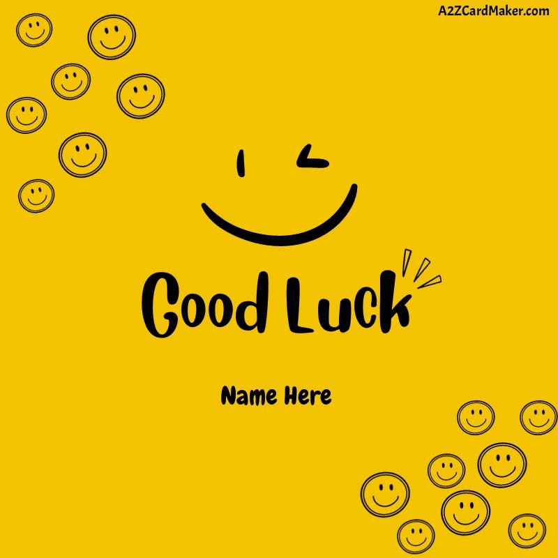 Good Luck Funny emoji Personalized  with name