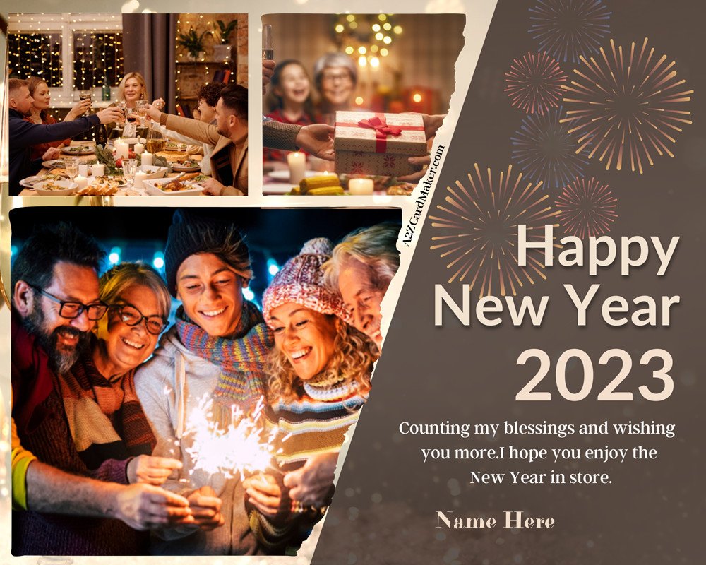 Happy New Year 2023 With My Photo and Name Editor