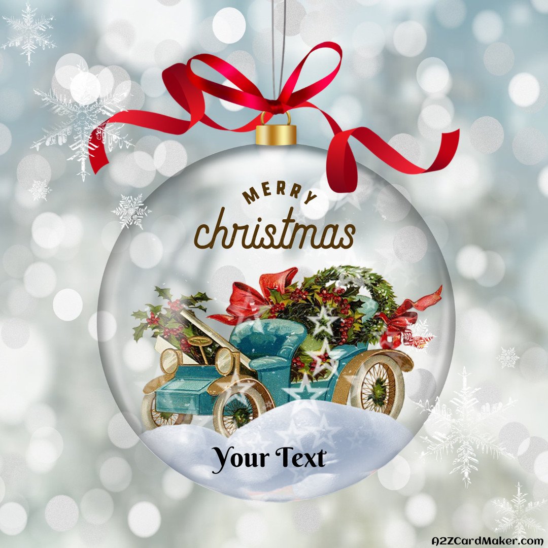 Merry Christmas Card For Whatsapp dp with Name