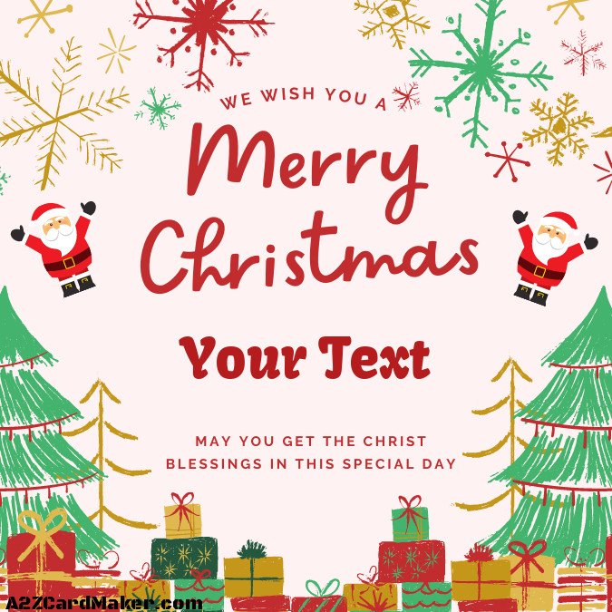 Merry Christmas Greeting Card for Kids