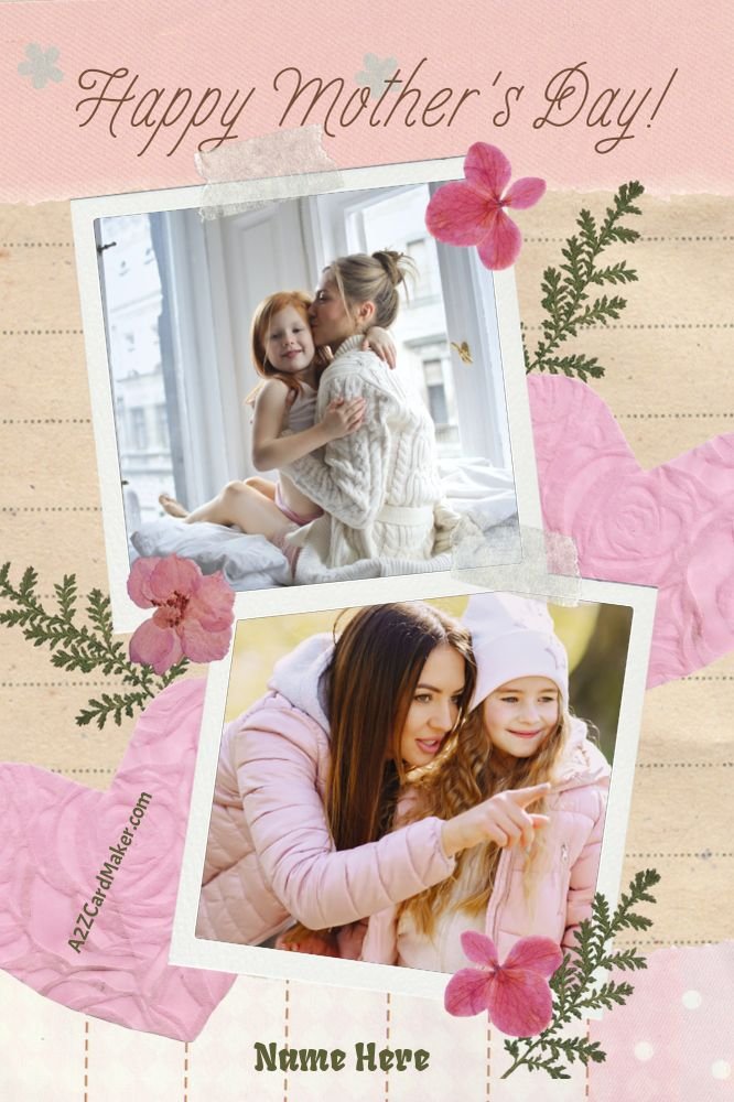 Mother's Day Greeting Card With Name and Photo Editing