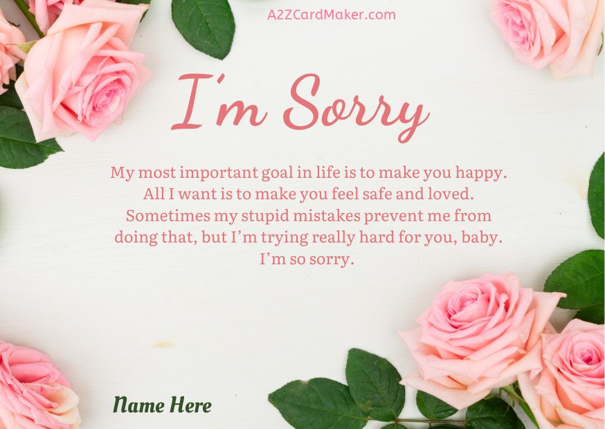 Sorry message specially for wife and girlfriend