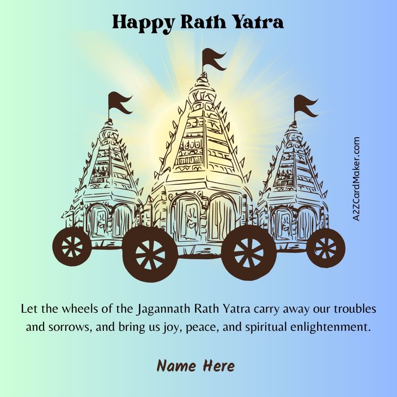 Three Deities on Chariots Happy Rath Yatra Wishes