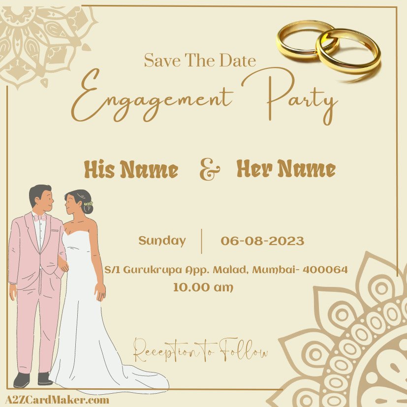 Traditional Engagement Party Invitation Card