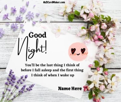 Adding Your Name to Serene Flower Good Night Images