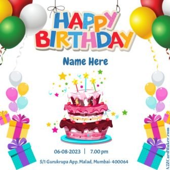 Come and Celebrate: Birthday Bash with Cake, Balloons, and Gifts
