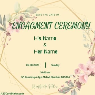 Love's Embrace: Roses Framed Engagement Invitation Card