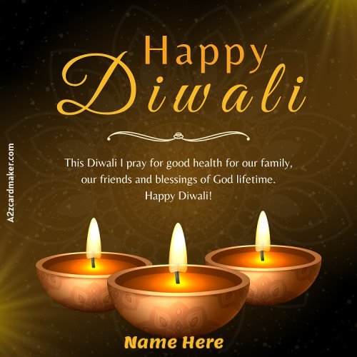 Customize Your Diwali Greetings: Clay Diya Card with Name