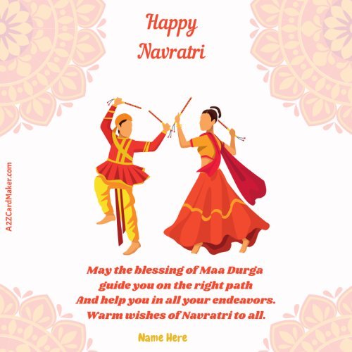 Dancing Couple Greetings: Graceful Navratri Wishes