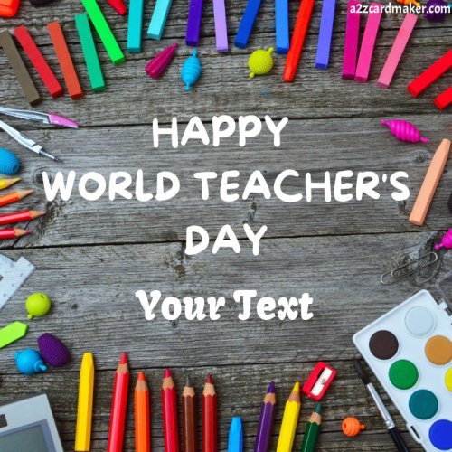 Edit Name On Teachers Day greeting Card Image for Status