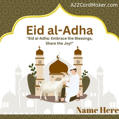Eid Al-Adha Greeting Card with Best Wishes