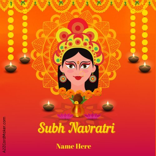 Navratri Wishes from the Heart: Create Your Custom Greetings card with Name