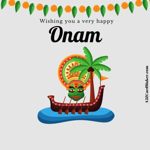 Onam Pookalam Design with Your Name