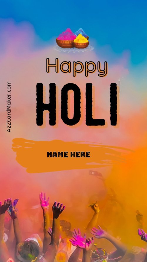 Orange Illustration Happy Holi status