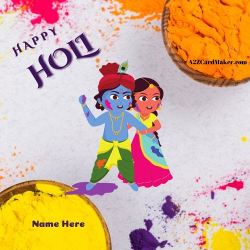 Radha Krishna Happy Holi Colourful Greeting Facebook Story