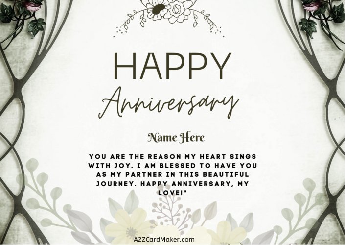 Two Hearts, One Soul: Personalized Happy Anniversary Greetings Card With Photo for Your Lovely Partner